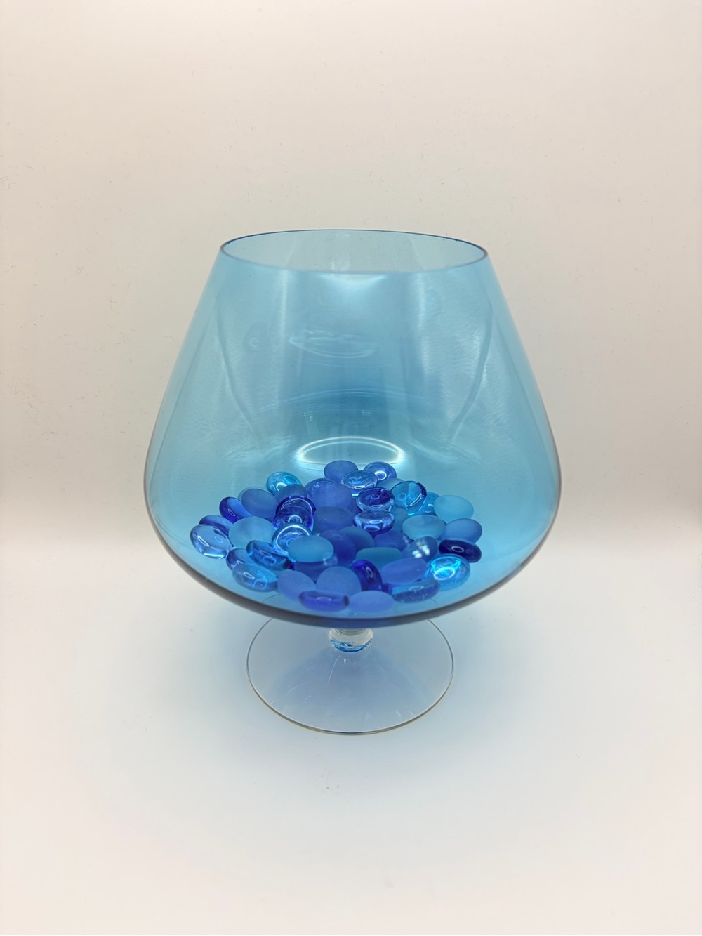 Blue Glass Decorative Brandy Bowl Accent